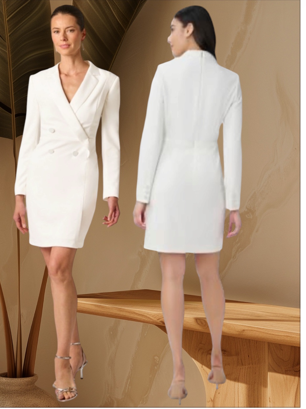 Adrianna Papell Women's Crepe Tuxedo Sheath Dress Size 6